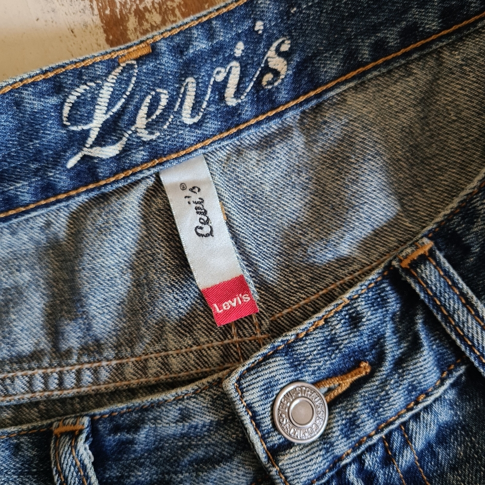 Levi's 10 Straight Blue Denim Mini Skirt - Picture 8 of 11